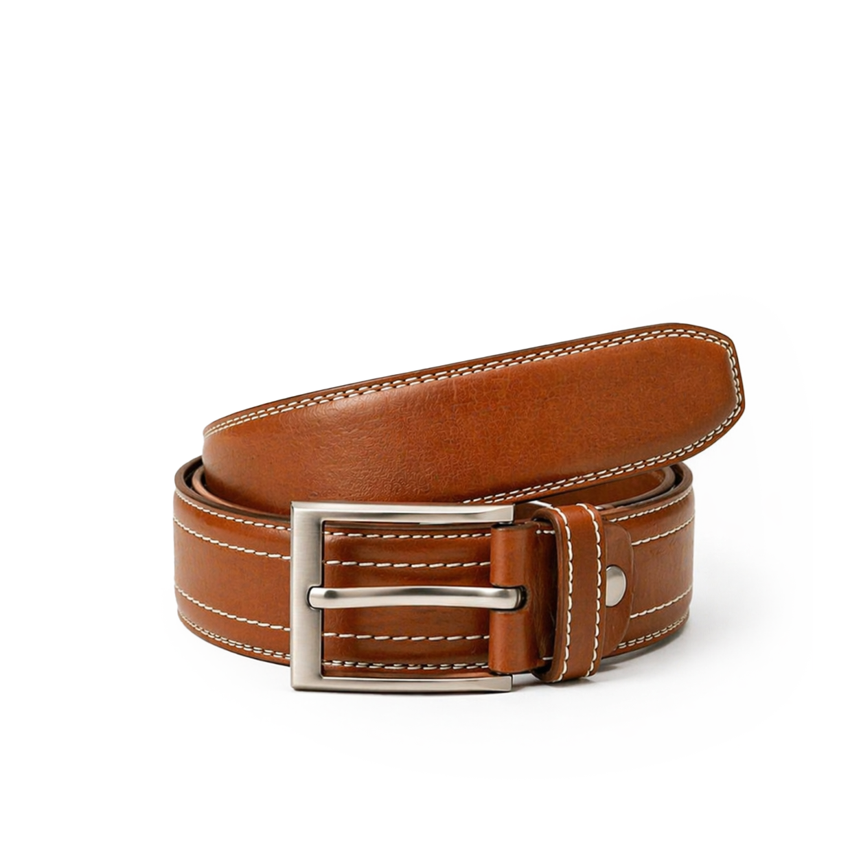 Full Grain 100% Pure Leather Belt - No Peeling or Cracking - Best For Jeans-  Mustard
