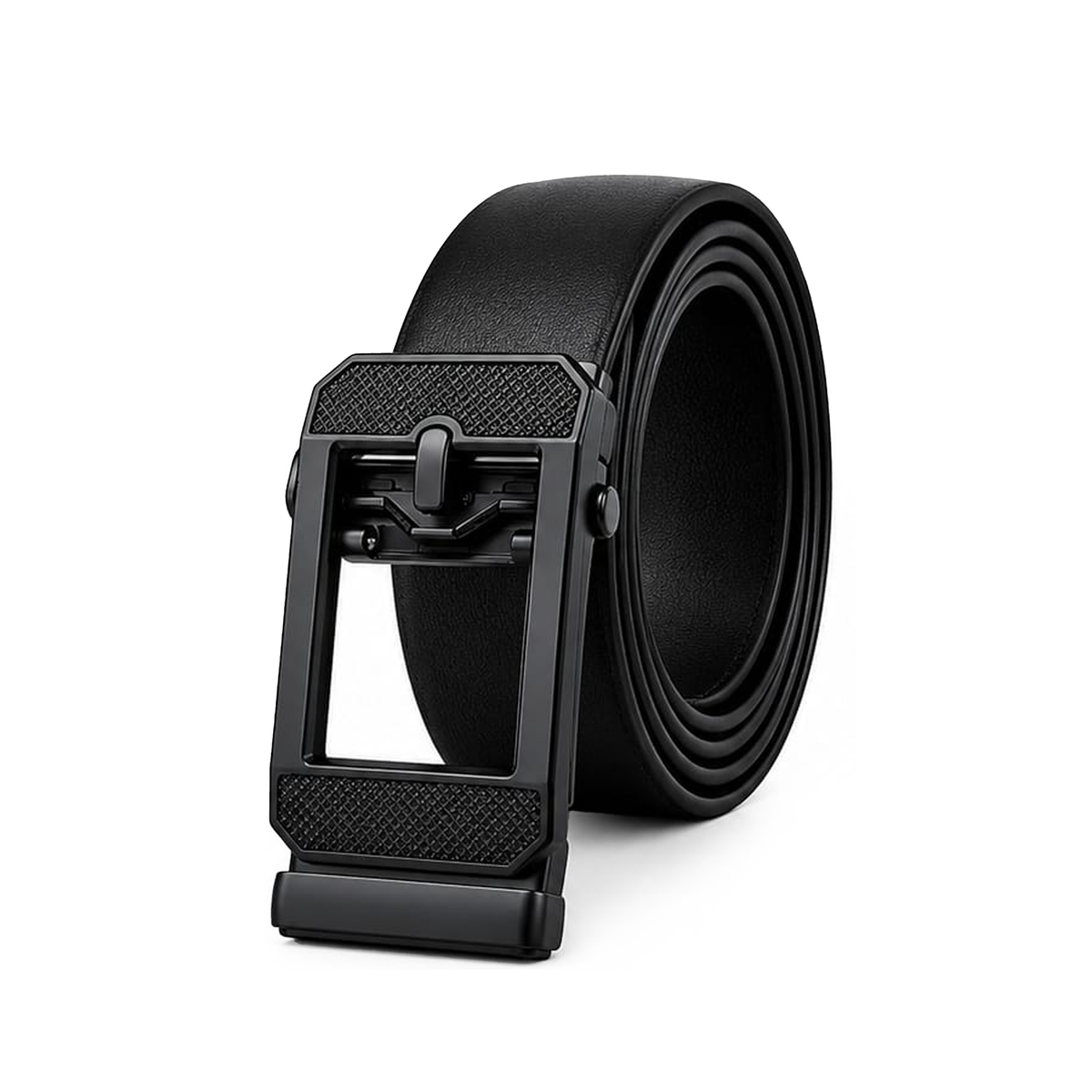 Premium Black Automatic Ratchet Leather Belt for Men(Classic Buckle)