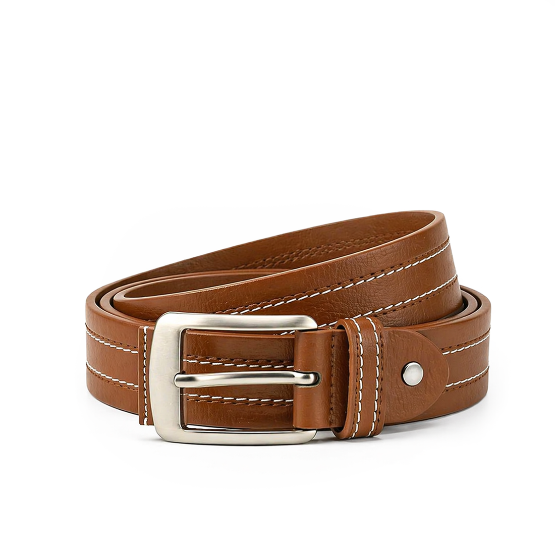 Full Grain 100% Pure Leather Belt - No Peeling or Cracking - Best For Jeans-  Mustard