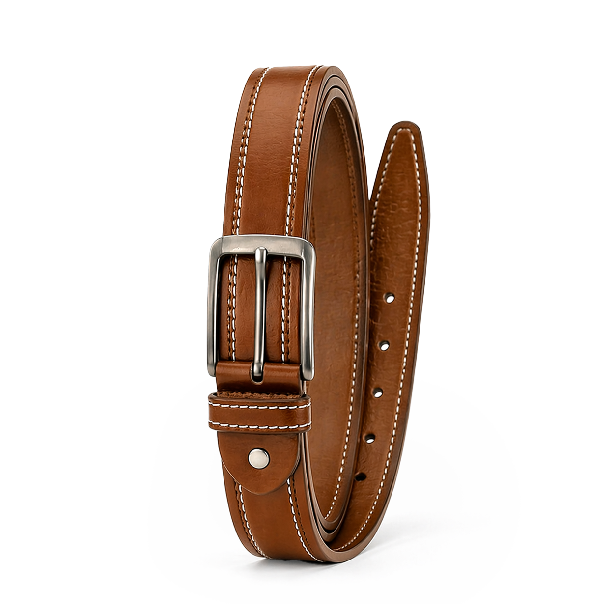Full Grain 100% Pure Leather Belt - No Peeling or Cracking - Best For Jeans-  Mustard
