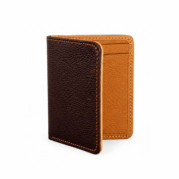 Premium Genuine Leather Bi-Fold Wallet | Brown & Tan | Slim Minimalist Men's Wallet