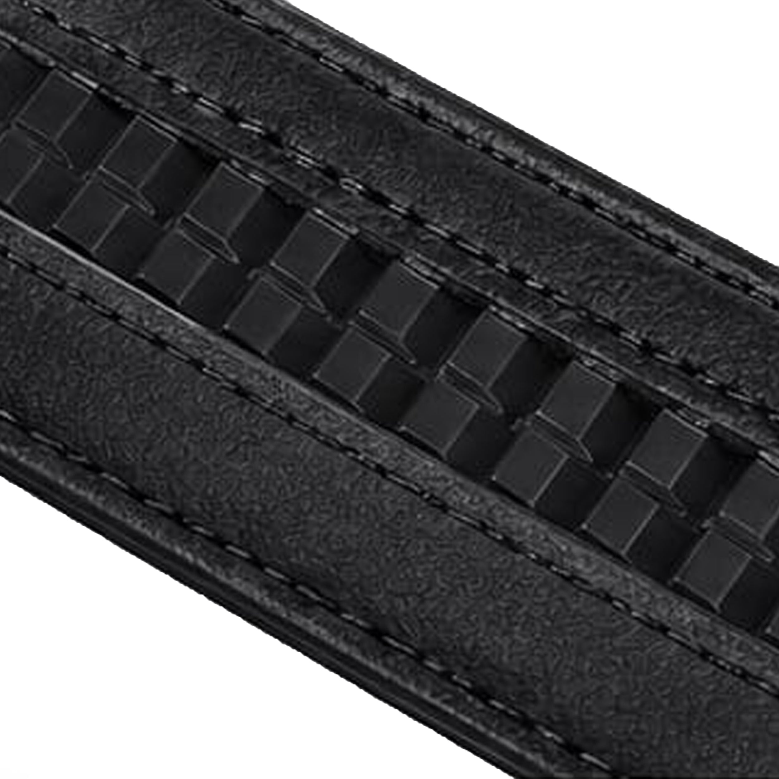 Leather Tides Premium Black Leather Ratchet Belt with Automatic Buckle