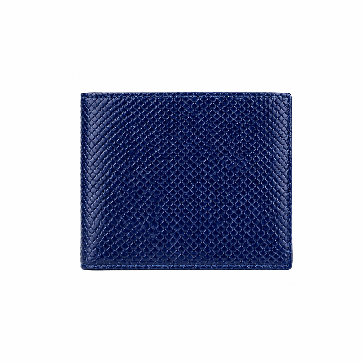 Premium Genuine Leather Blue Textured Bi-Fold Wallet | Slim RFID-Style Men's Wallet