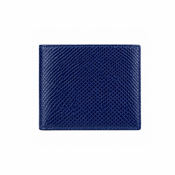 Premium Genuine Leather Blue Textured Bi-Fold Wallet | Slim RFID-Style Men's Wallet