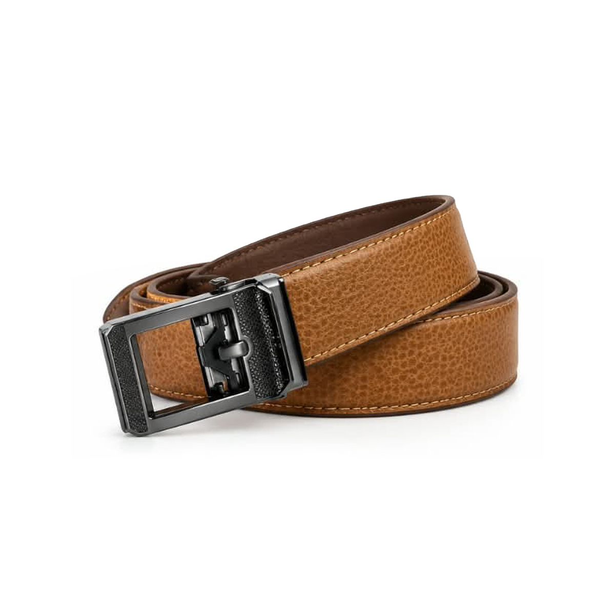 Premium Brown Automatic Ratchet Leather Belt for Men