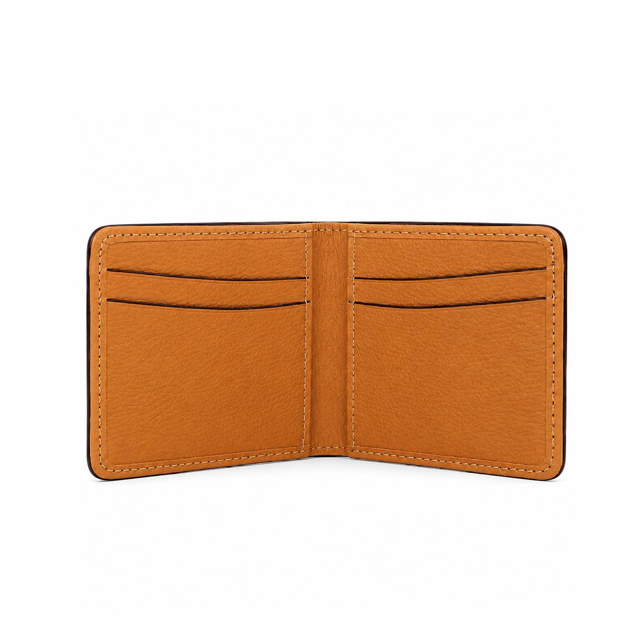 Premium Genuine Leather Bi-Fold Wallet | Brown & Tan | Slim Minimalist Men's Wallet