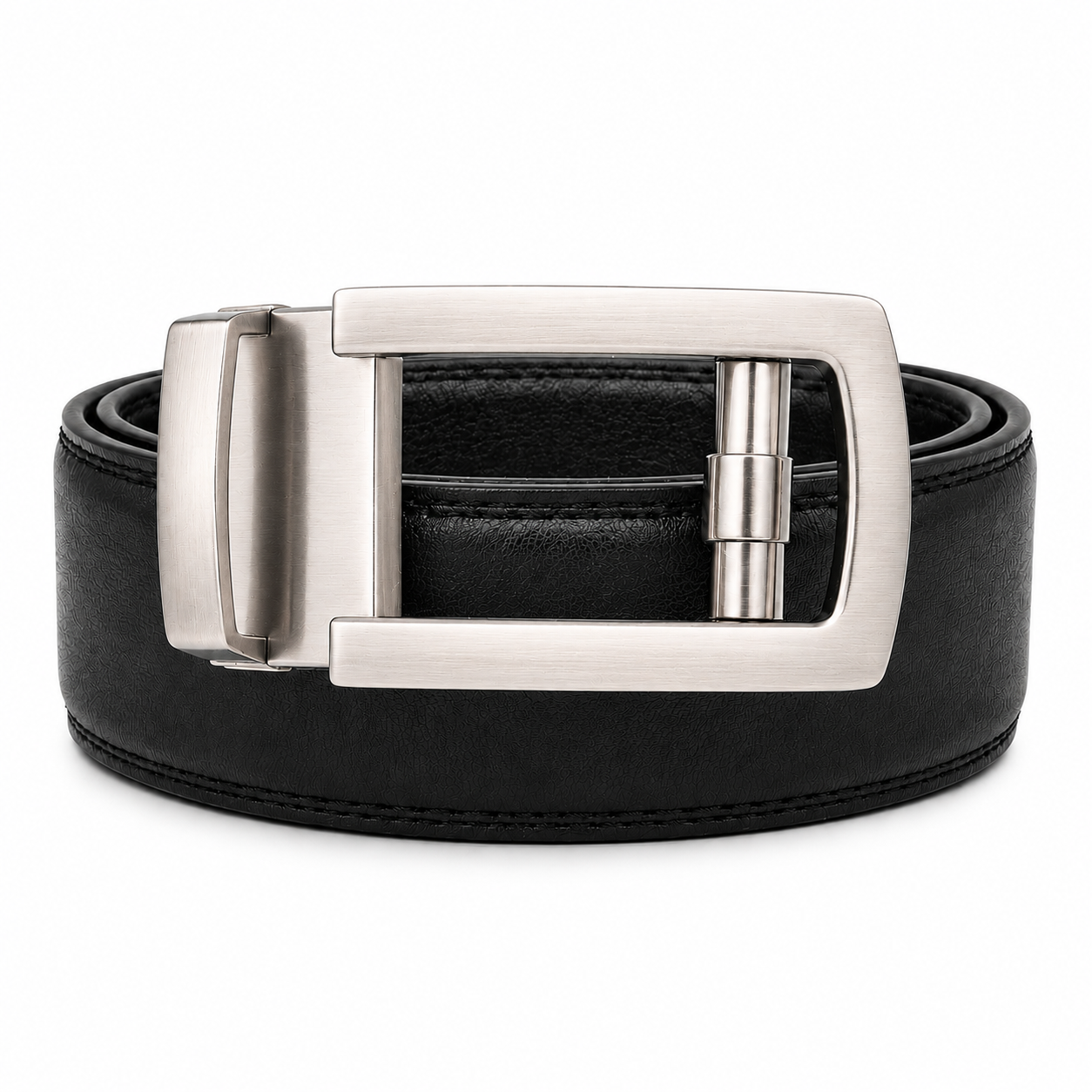 Leather Tide Premium Black Auto-Lock Buckle Belt