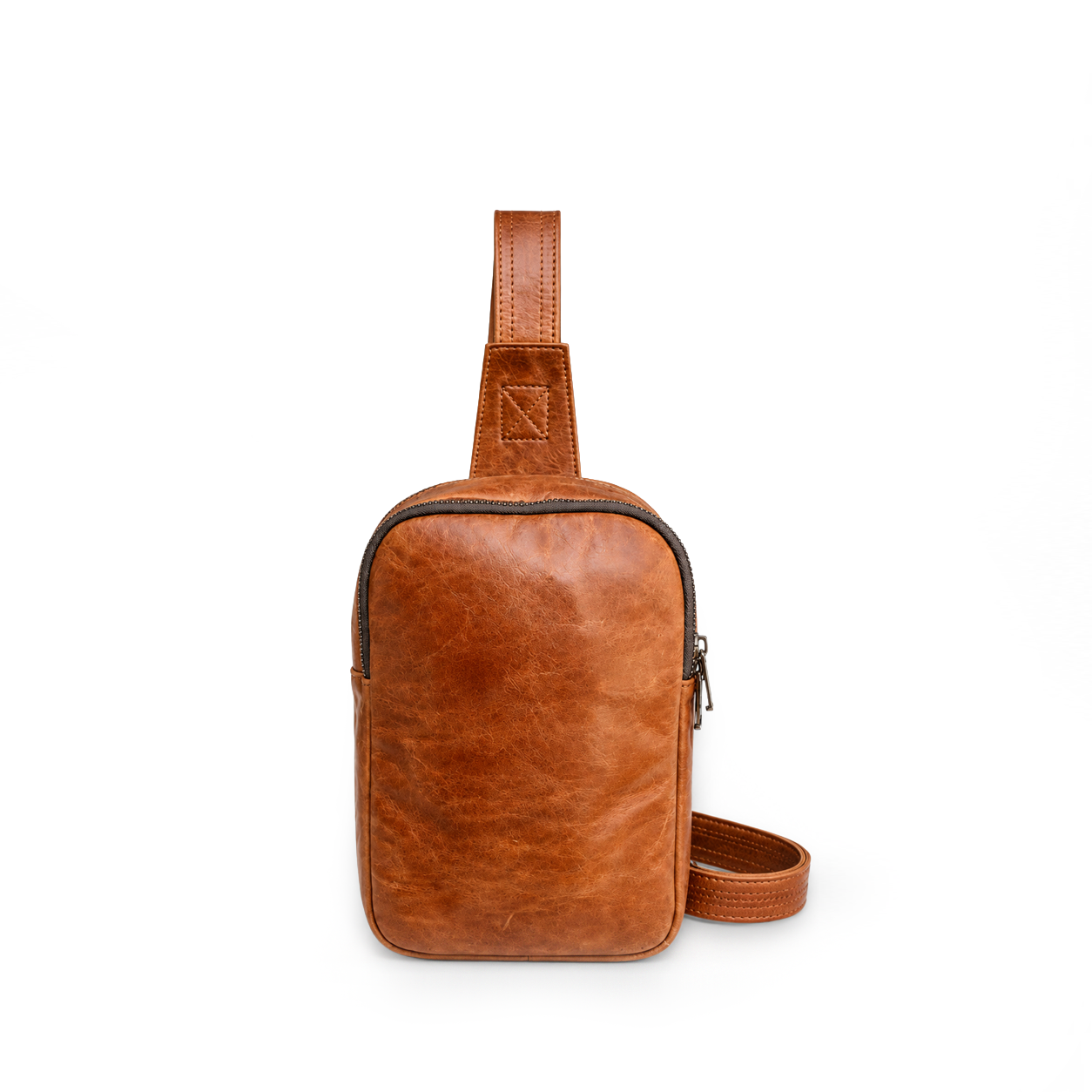 Made to Order Classic Brown Leather Sling Bag