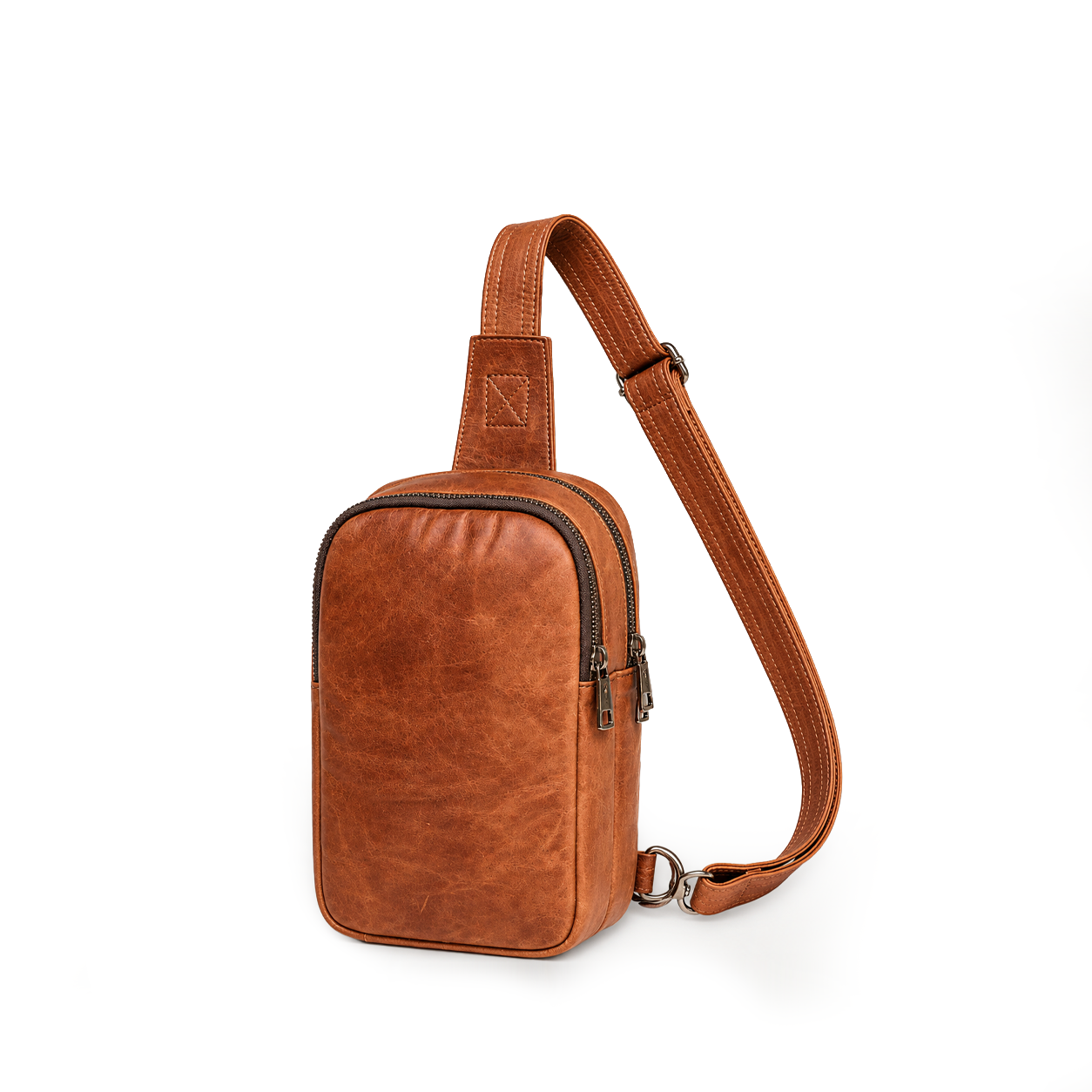 Made to Order Classic Brown Leather Sling Bag