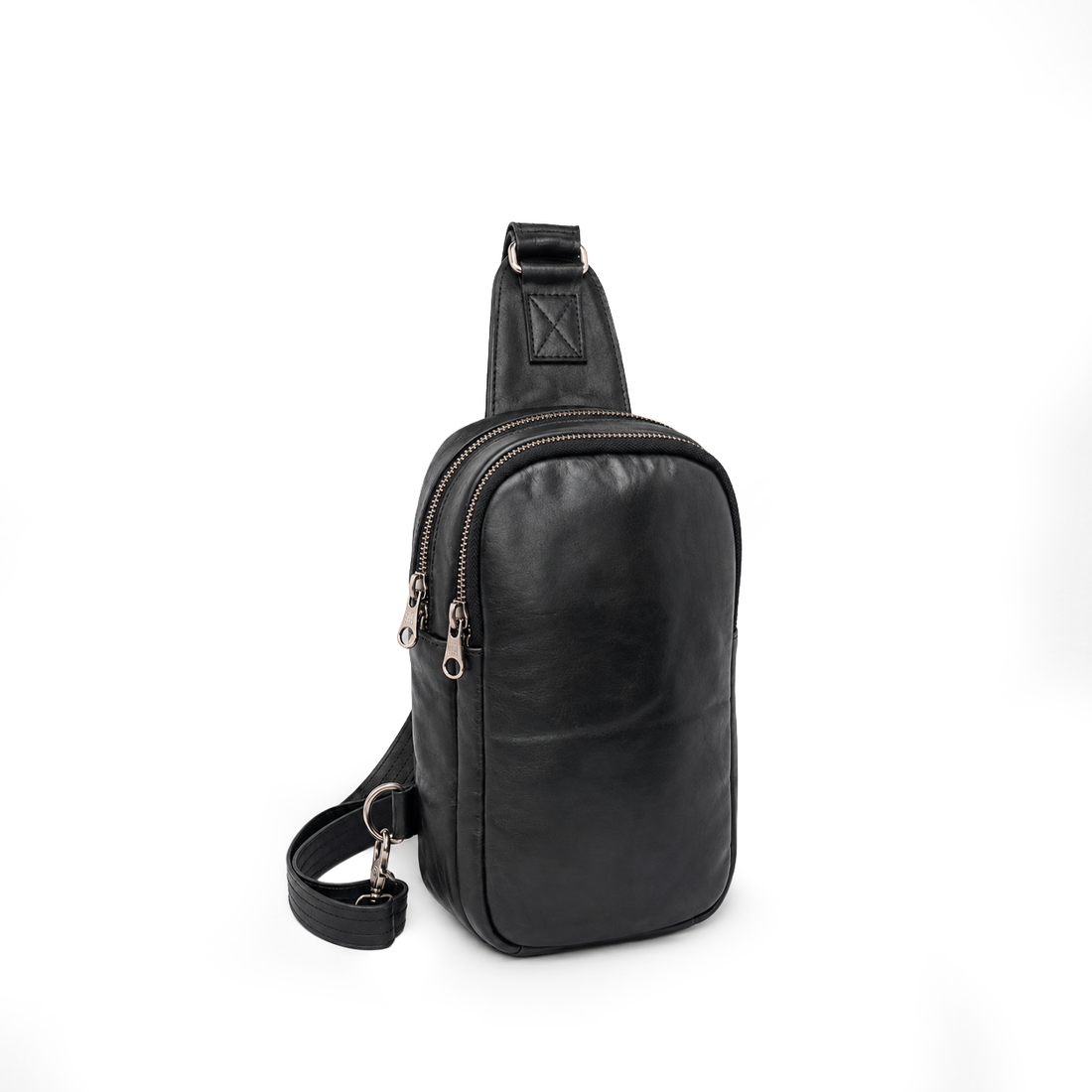 Made to Order Classic Black Leather Sling Bag
