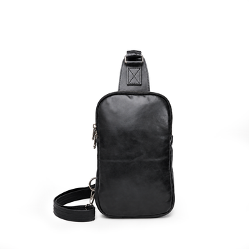 Made to Order Classic Black Leather Sling Bag