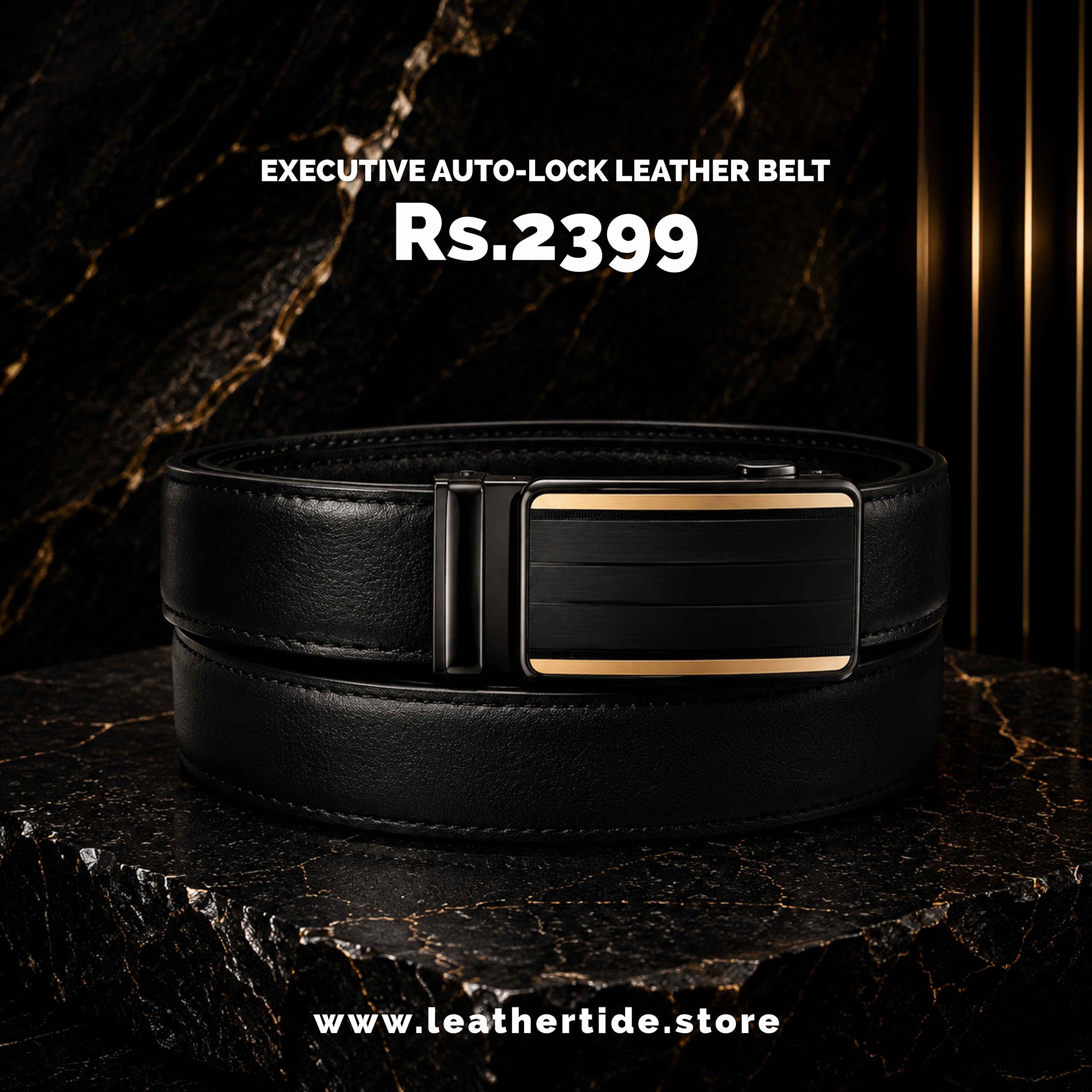 Executive Auto-Lock Leather Belt