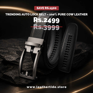 Leather Tide™ Trending Auto Lock Belt – 100% Pure Cow Leather