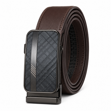 Premium Chocolate Brown Automatic 100%  Ratchet Leather Belt