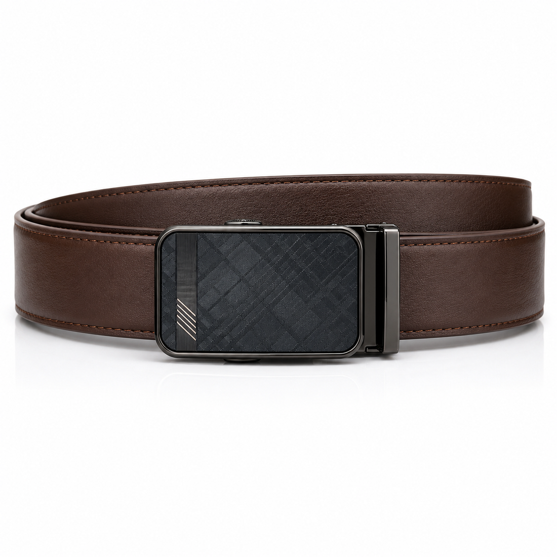 Premium Chocolate Brown Automatic 100%  Ratchet Leather Belt