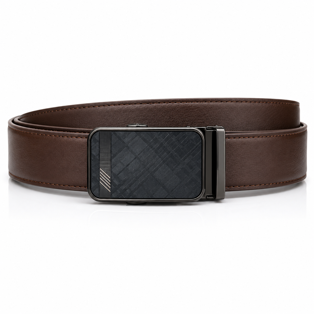 Premium Chocolate Brown Automatic 100%  Ratchet Leather Belt