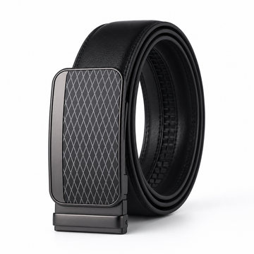Premium Black Diamond Pattern Automatic Ratchet Belt