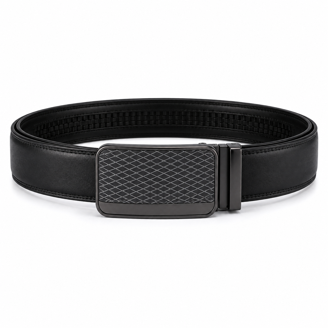 Premium Black Diamond Pattern Automatic Ratchet Belt