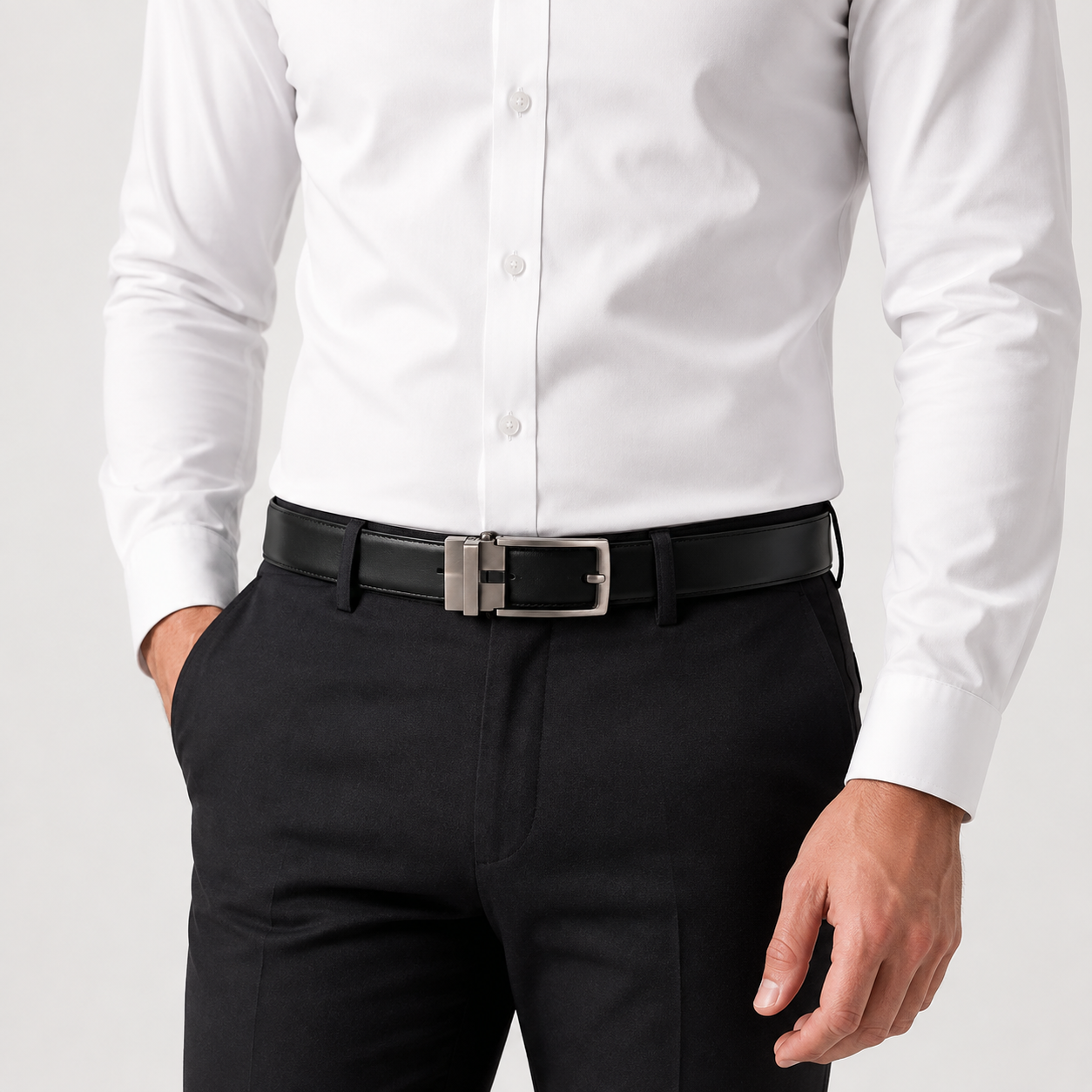 High Chrome Genuine Leather Auto-Lock Belt