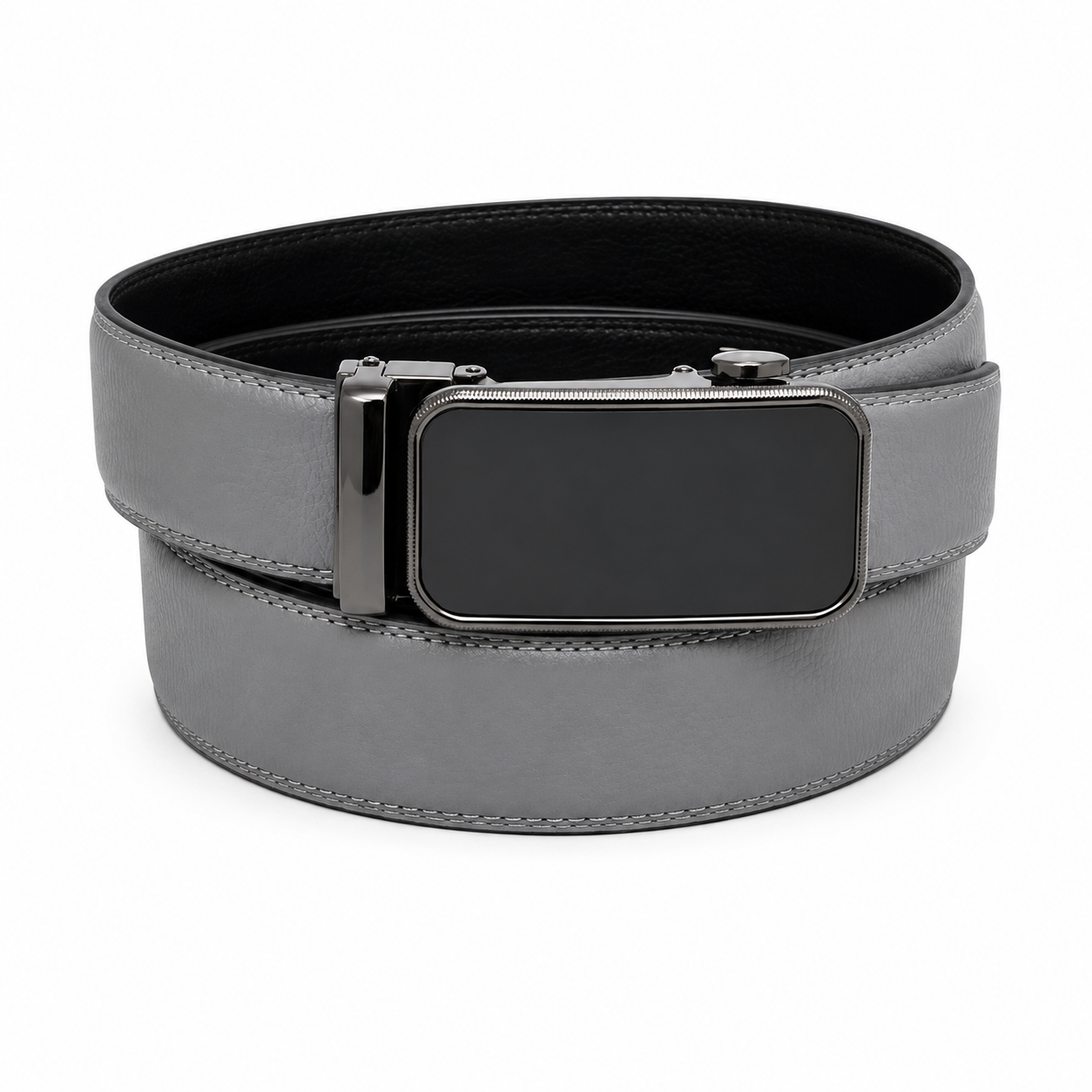100% Pure Genuine Leather Grey Auto-Lock Executive Belt