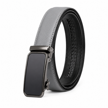 100% Pure Genuine Leather Grey Auto-Lock Executive Belt