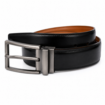 2-in-1 Reversible Genuine Leather Belt – Black & Brown | Premium Dress Belt for Men