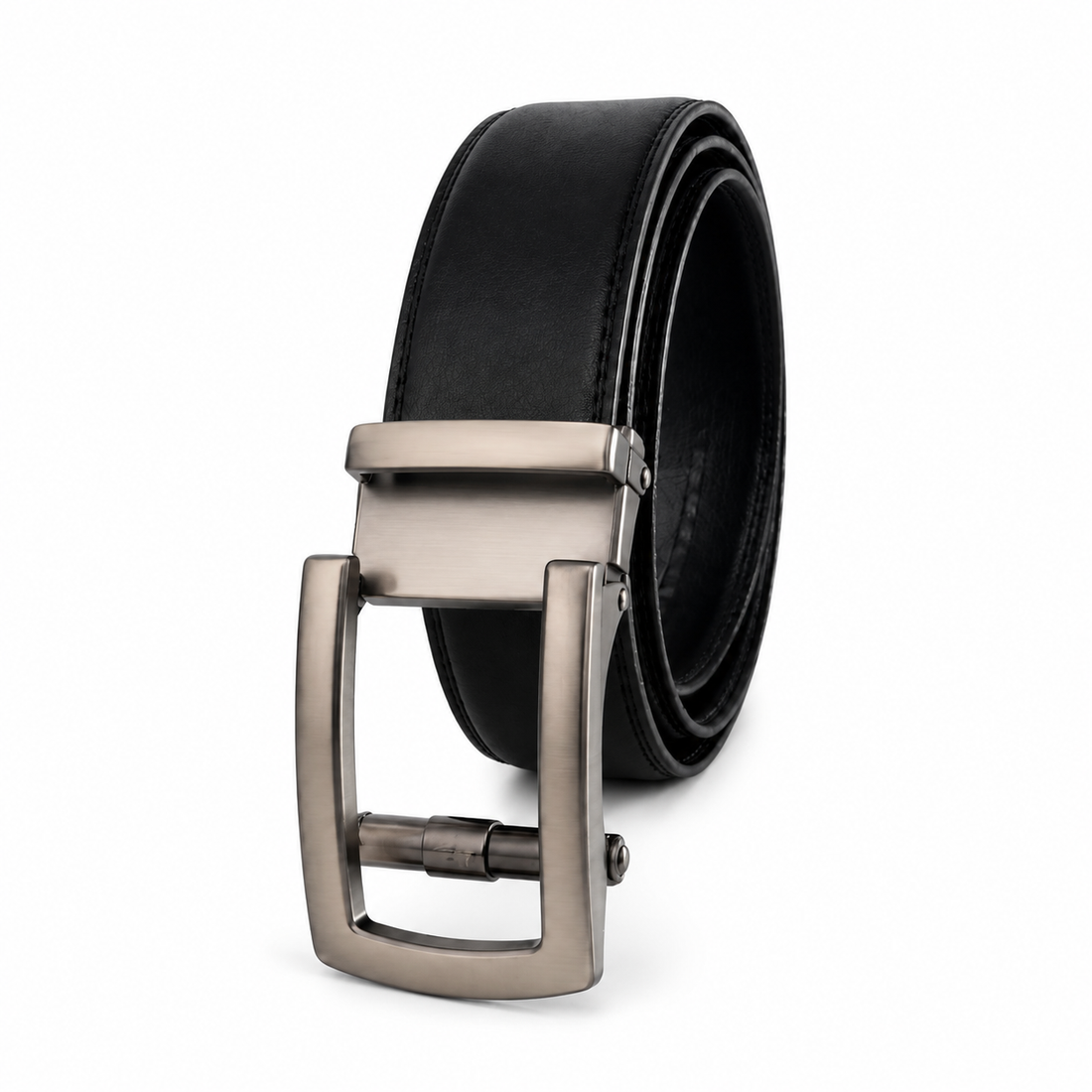 Leather Tide Premium Black Auto-Lock Buckle Belt