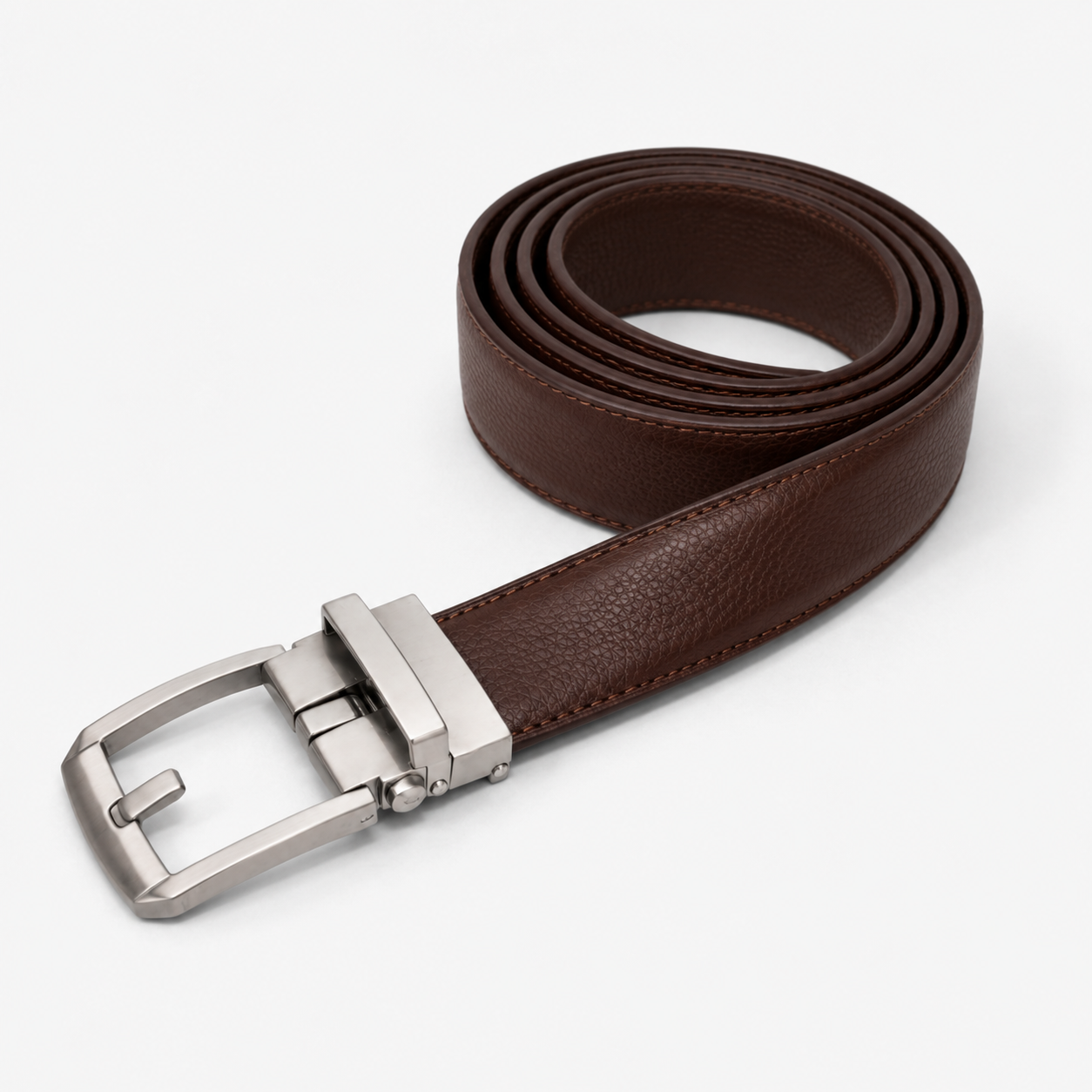 Leather Tide™ Chocolate Brown Trending Auto Lock Belt – 100% Pure Leather
