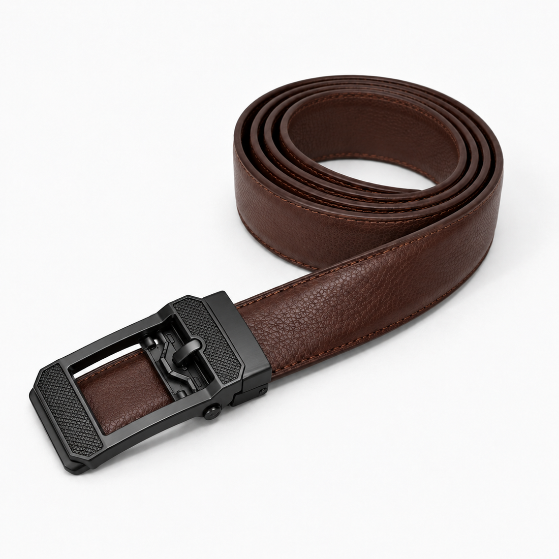 Premium Dark Brown Automatic Ratchet Leather Belt for Men