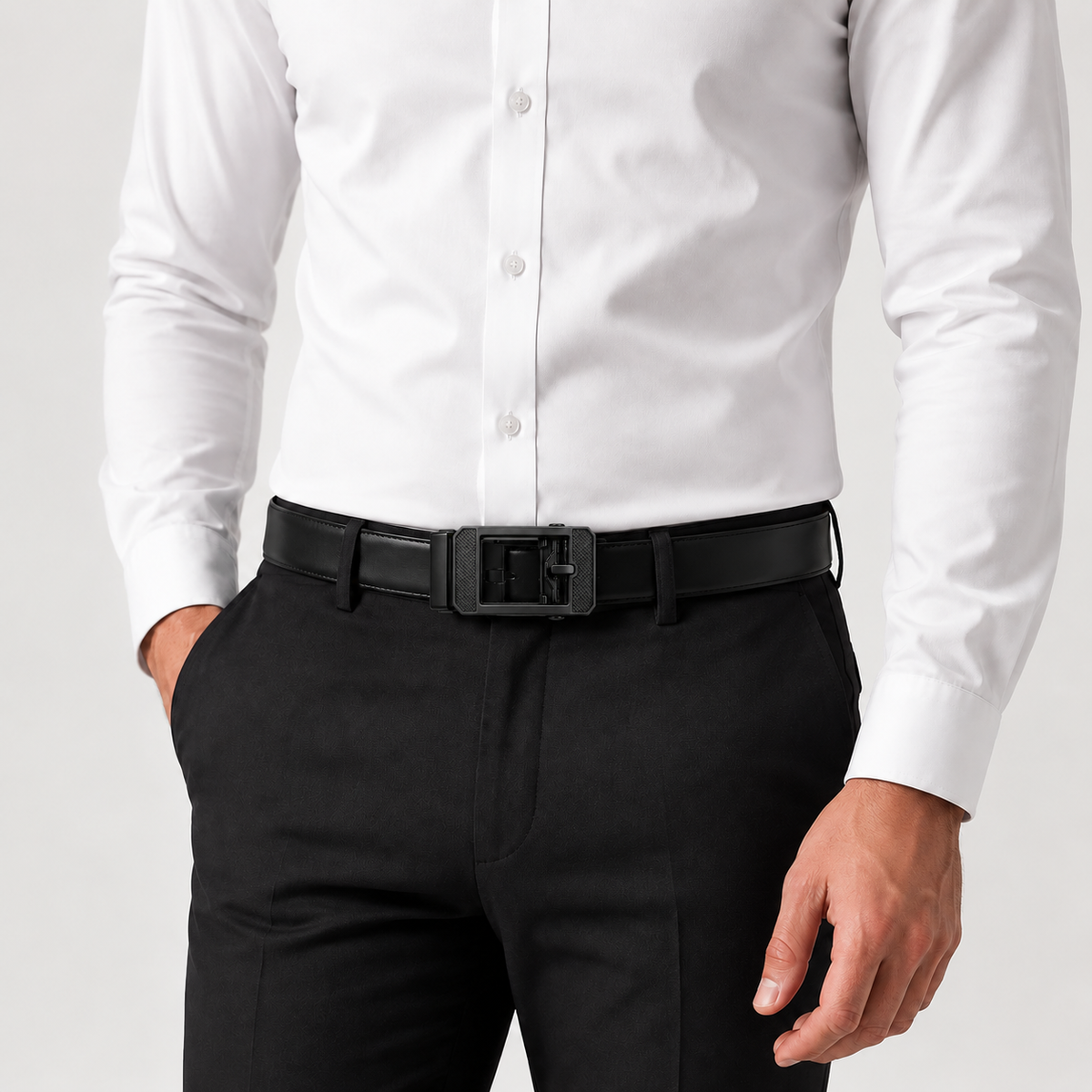 High Chrome Genuine Leather Auto-Lock Belt
