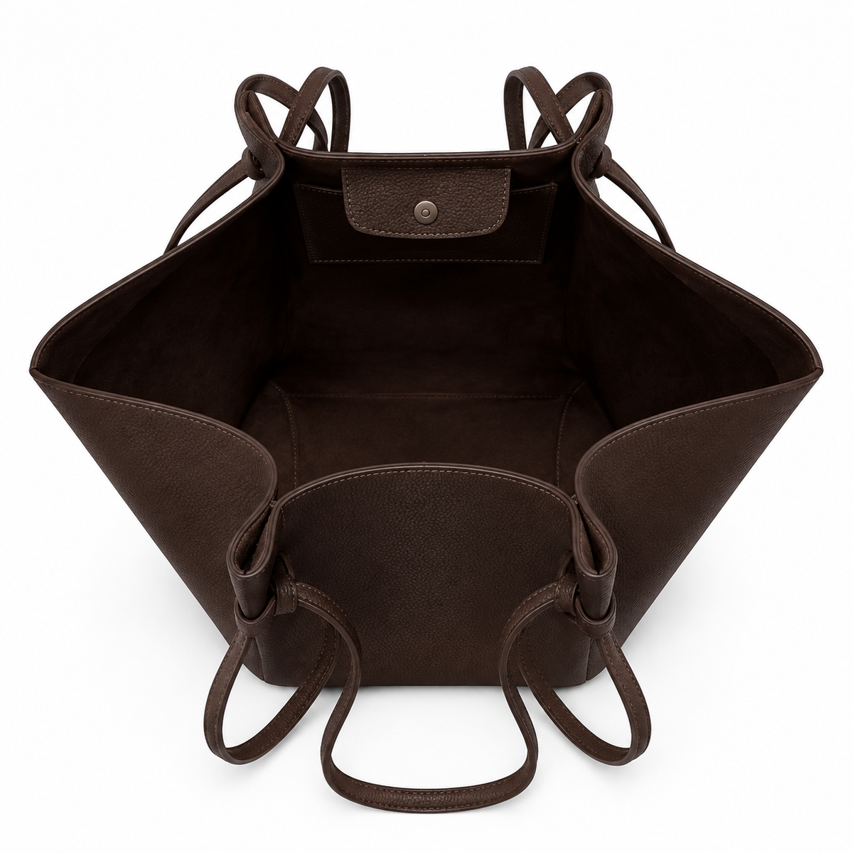 The Elara Winged Tote – Chocolate Brown