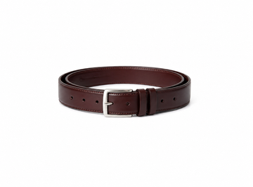 High Chrome Finish Belt 100% Genuine Leather Belt with Classic Pin Buckle – Brown Premium Waist Strap