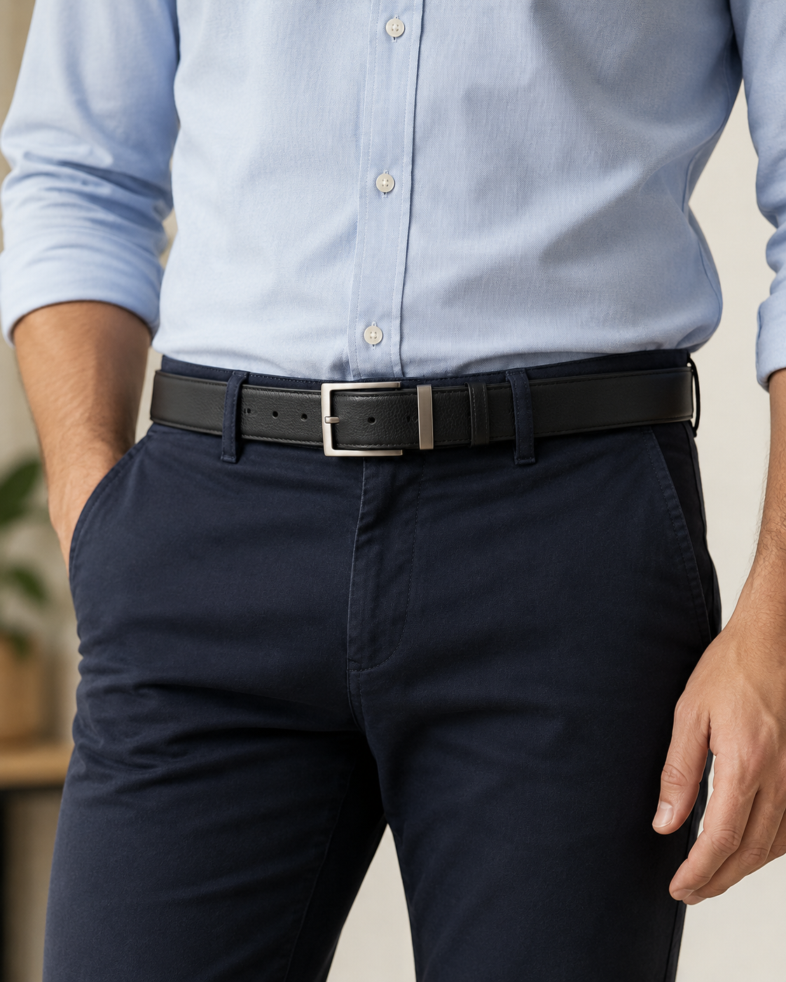 100% Pure Leather 2 in 1  belt Black & Brown