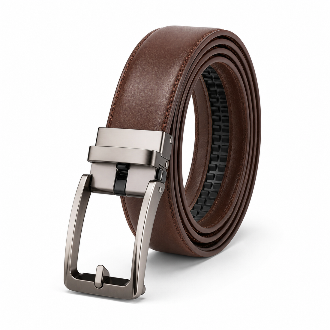 Leather Tide™ Trending Auto Lock Belt – 100% Pure Cow Leather Deep Navy Blue
