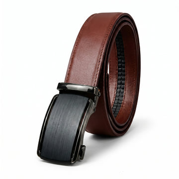 Chocolate Brown  High Chrome Finish Belt 100%  Pure Leather Belt - No Peeling or Cracking - Best For Dress Pant