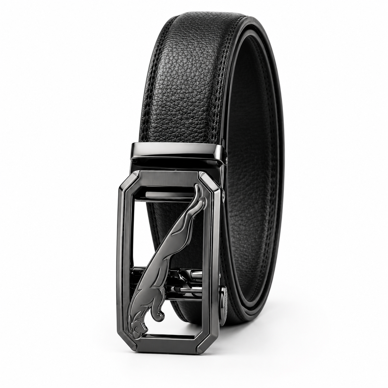 Premium Panther Auto-Lock Leather Belt for Men