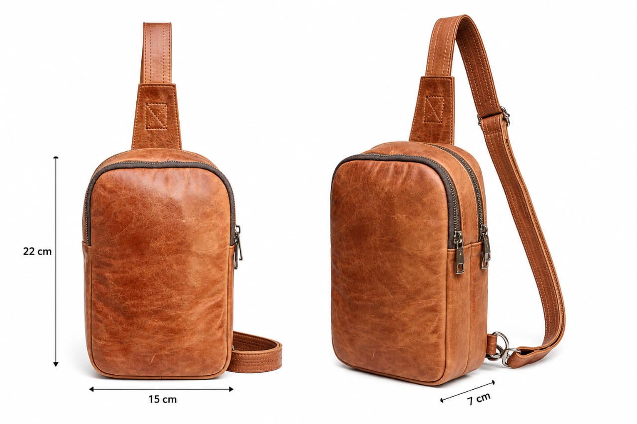 Made to Order Classic Brown Leather Sling Bag